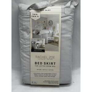 Rachel Zoe Light Gray Bed Skirt Lofted Bed Dorm TwinXL NWT
